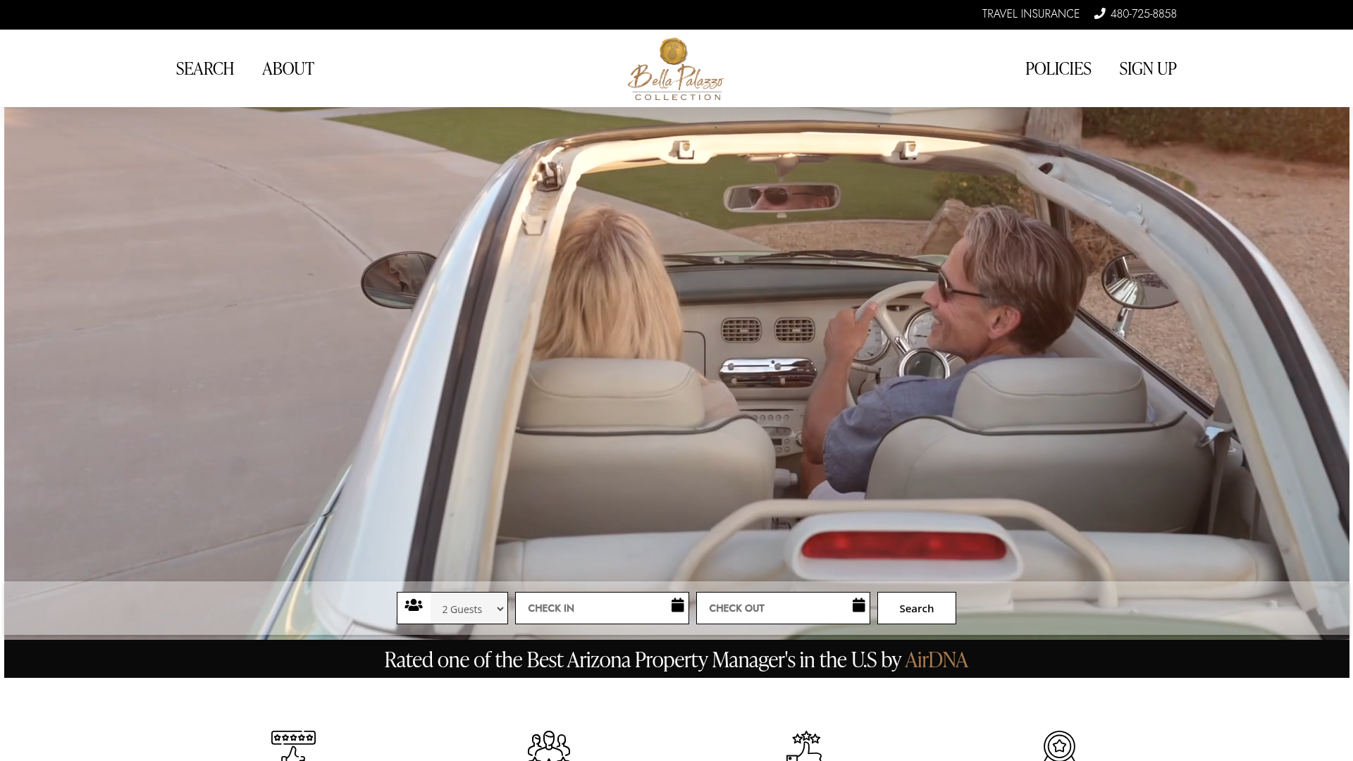 Bella Palazzo vacation rental website design by Villa Marketers