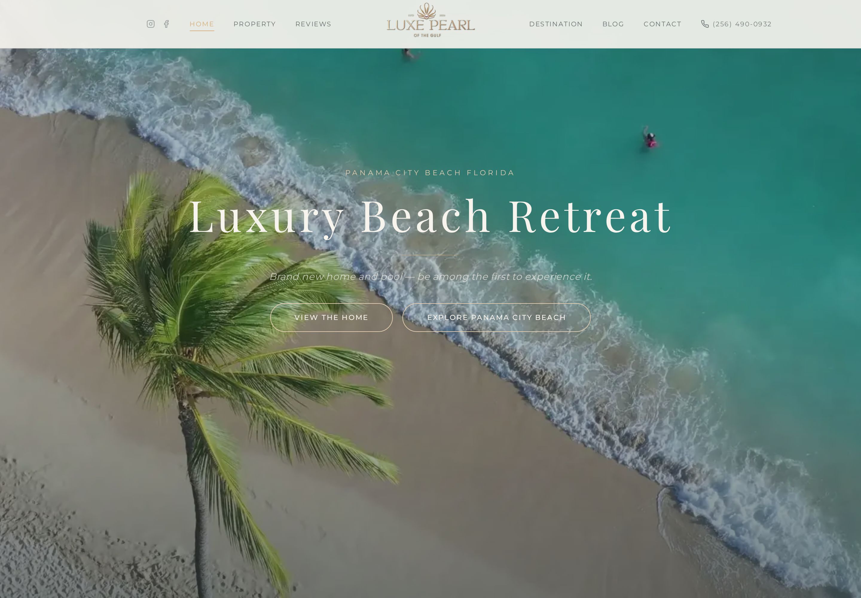 Luxe Pearl of the Gulf live direct-booking website — Panama City Beach, FL luxury beach retreat
