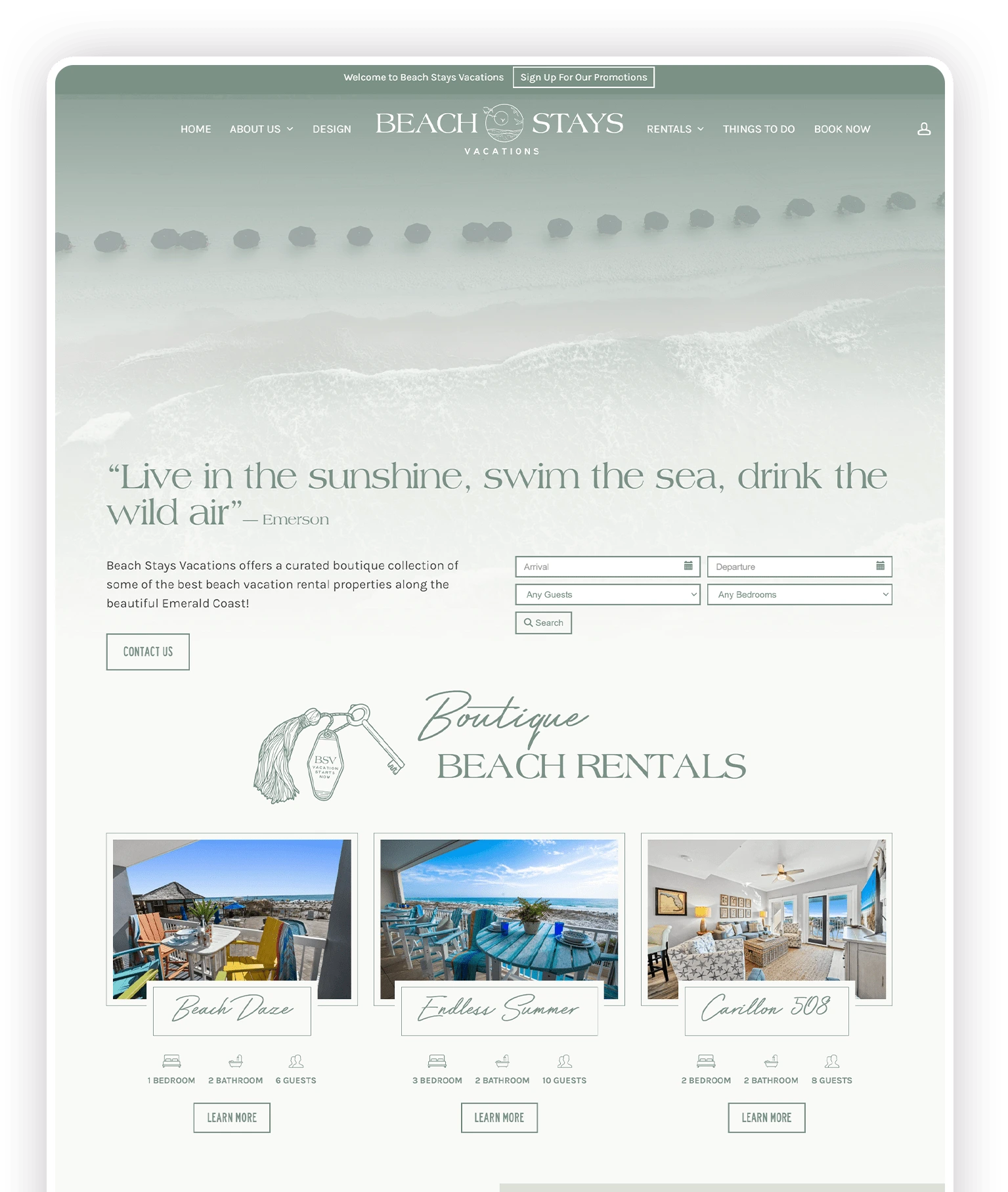 Beach Stays Vacations vacation rental brand by Villa Marketers