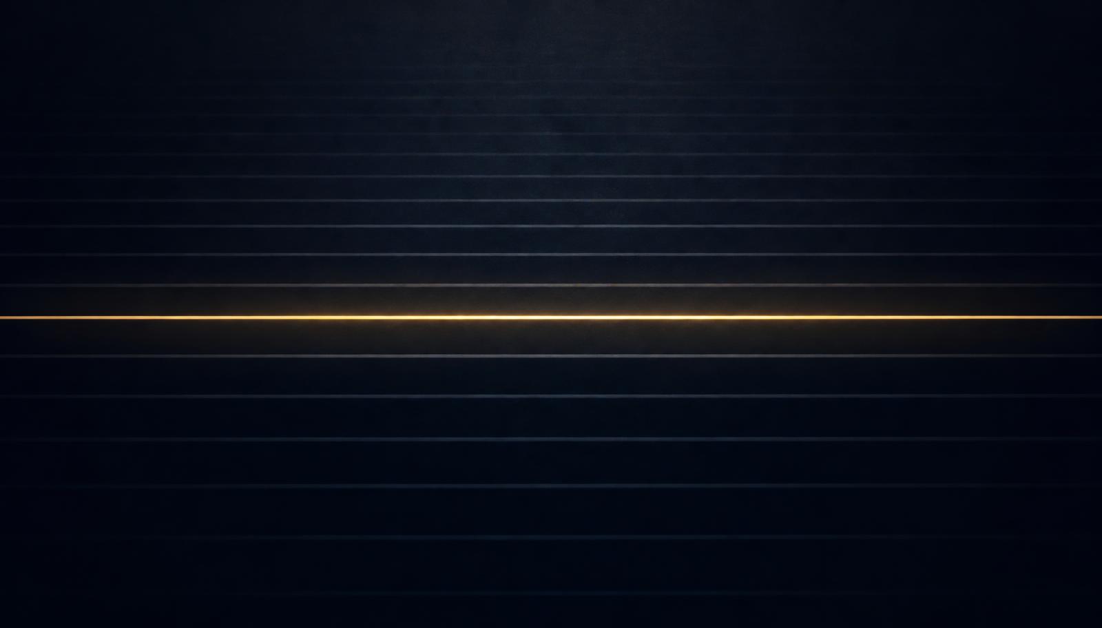 Abstract editorial illustration: one illuminated gold line standing out among many dim, fading parallel lines.