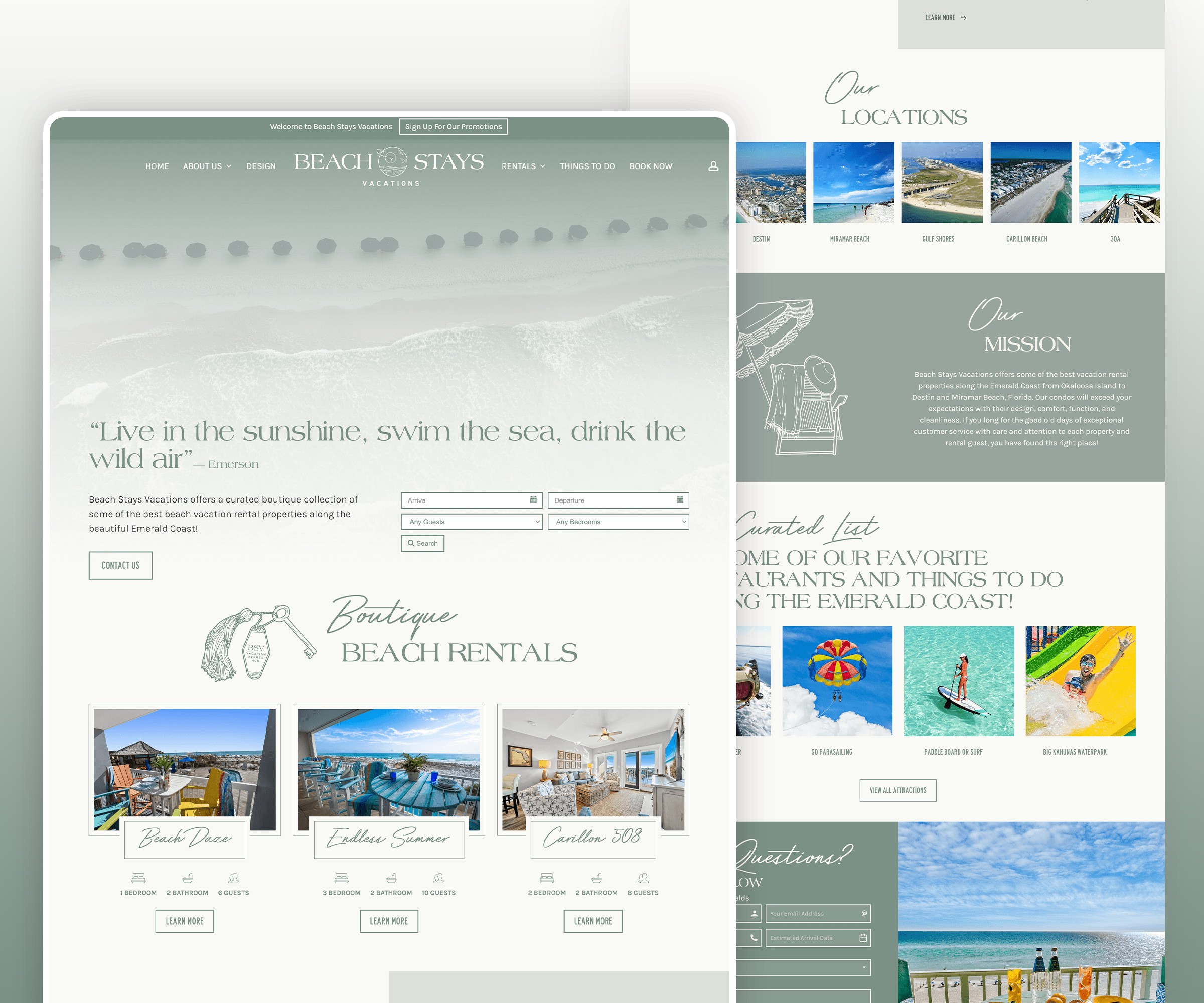 Beach Stays Vacations vacation rental management website by Villa Marketers