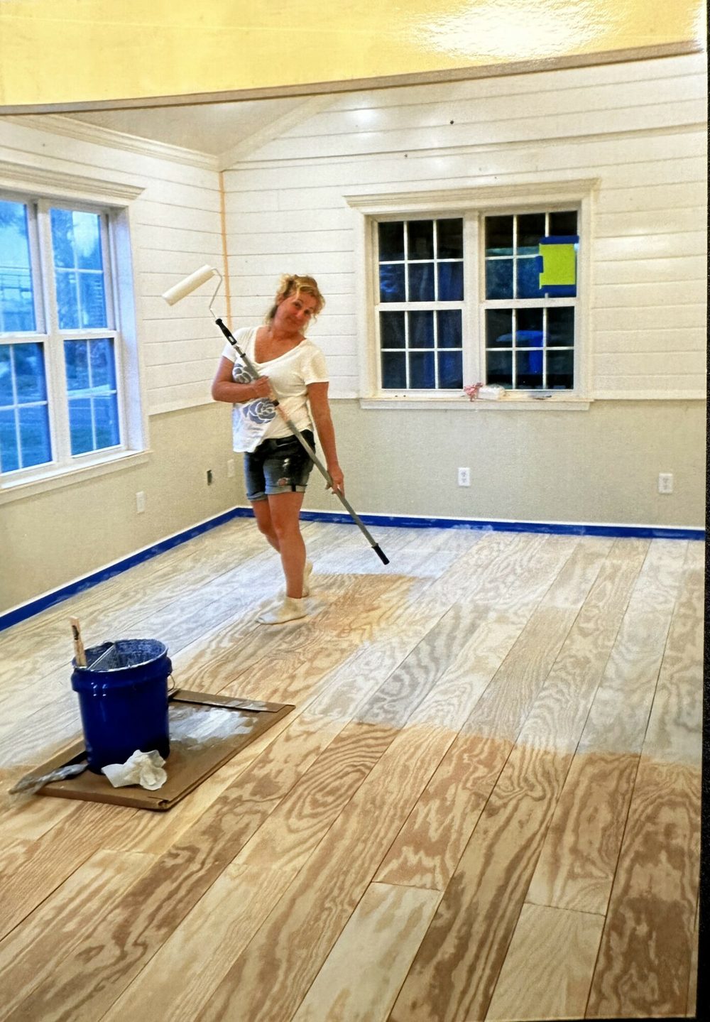 Katt working on a renovation at one of The Rather Shacks properties